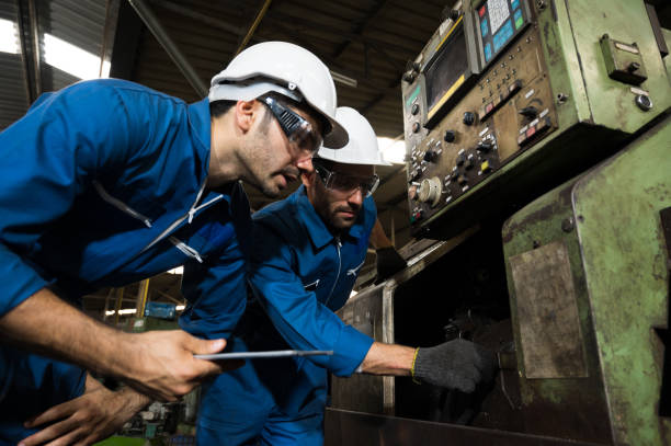 istock Industrial workers are working on projects in large industrial plants with many devices. 1223735669
