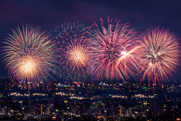 istock Fireworks set off over the townscape on a summer night in Japan 1223736501