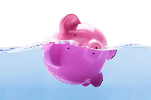 istock Piggy Bank Drowning In Water 1223737243