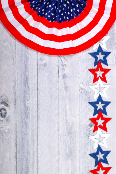 istock American banner and stars on a board background with copy space 1223738240