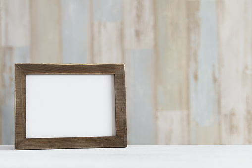 Blank wooden picture frame