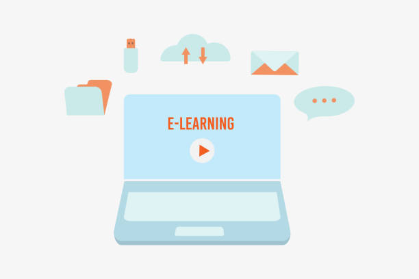 istock Online education and e-learning concept for web banners, infographics. A set of icons in a trending flat style. Vector illustration 1223747055
