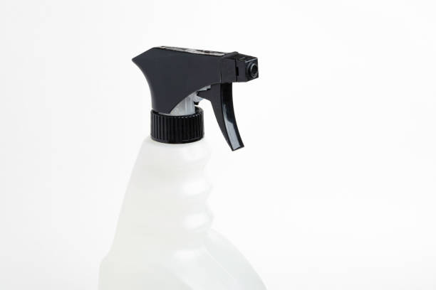 istock Top Portion Of A Black & White Liquid Spray Plastic Dispenser Bottle 1223747942