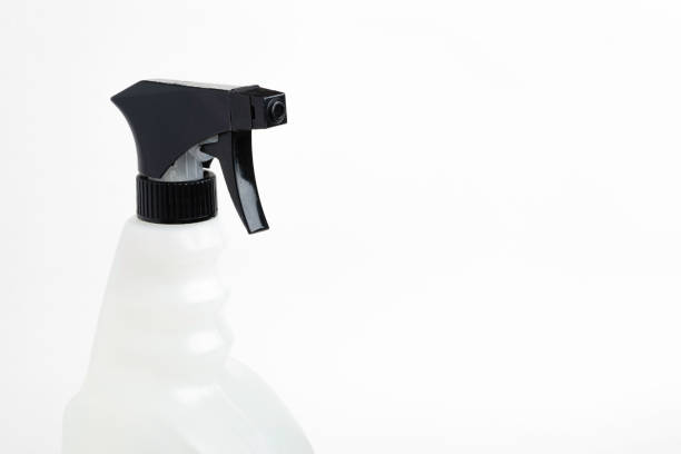 istock Top Portion Of A Black & White Liquid Spray Plastic Dispenser Bottle 1223747948