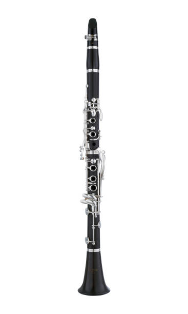 clarinets, clarinete woodwinds music instrument isolado em fundo branco - oboe - fotografias e filmes do acervo