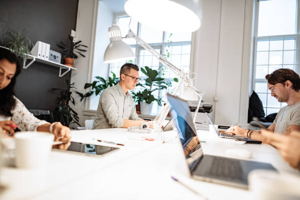 istock Multi ethnic group of employees in office 1223761740