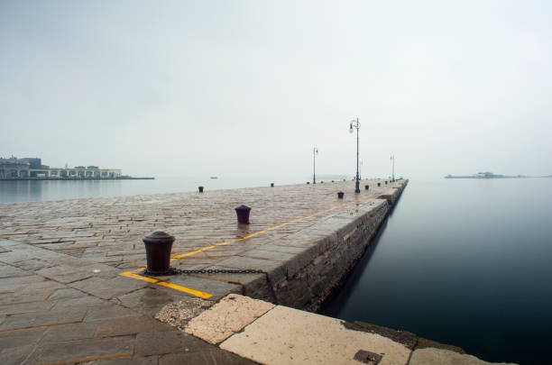 View of Molo Audace on a rainy day, Trieste