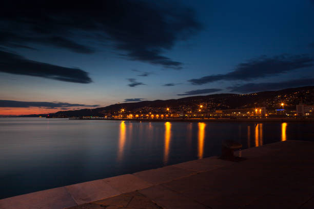istock Night view of the scenic Trieste coast 1223768261