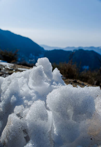 Natural winter background with fresh snow texture at Nathatop, Patnitop Jammu
