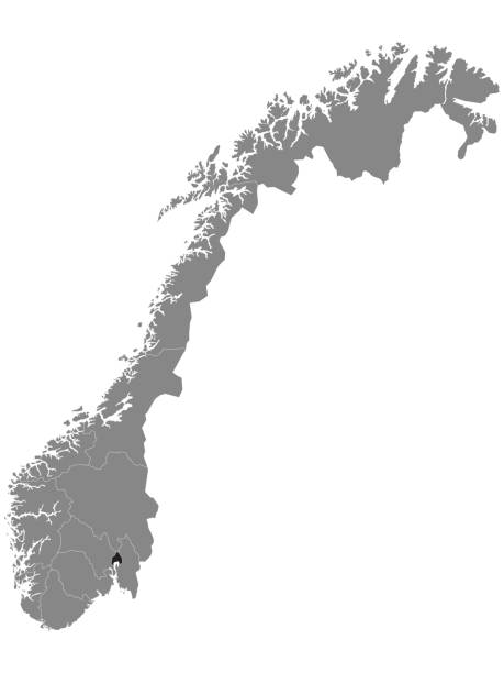 ilustraciones, imágenes clip art, dibujos animados e iconos de stock de ubicación mapa del condado de oslo - norwegian sea