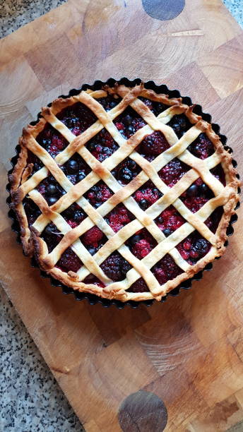 istock Homemade berry lattice tart 1223774973