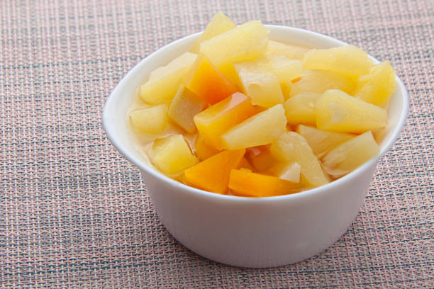 istock Tasty ripe appetizing mango on  plate on the table 1223775029