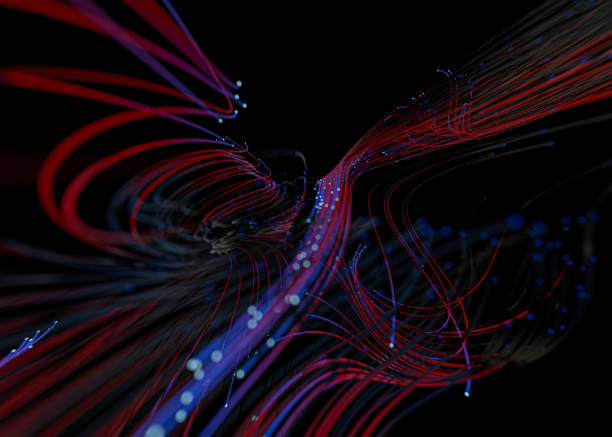istock Data technology abstract futuristic illustration. Lines on dark background. 3D 1223777293