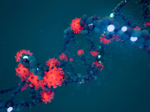 istock Covid-19. Pathogen respiratory coronavirus 2019-ncov flu. Virus attacks DNA. 3D 1223777333