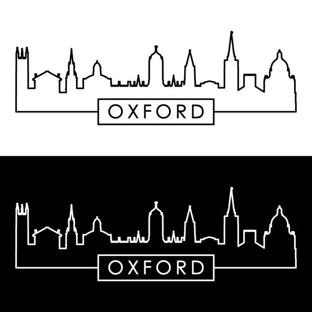 oxford silüeti. doğrusal stil. değiştirilebilir vektör dosyası. - oxford oxfordshire stock illustrations