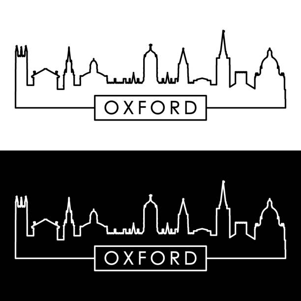 Oxford skyline. Linear style. Editable vector file. Oxford skyline. Linear style. Editable vector file. oxfordshire stock illustrations