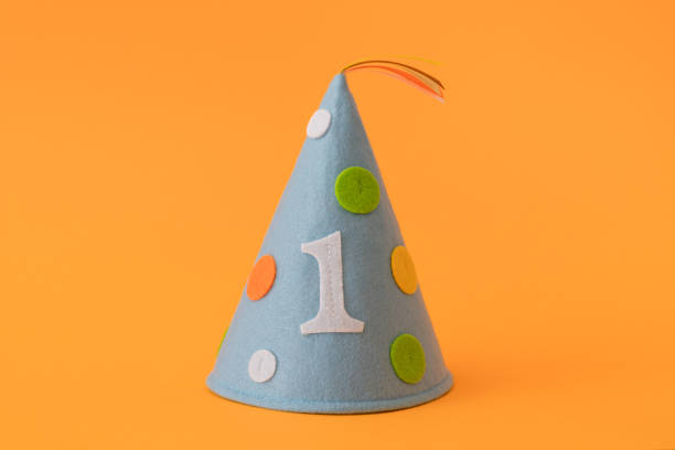 Party cap with number one, first birthday concept