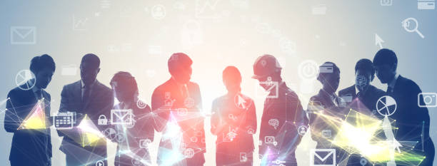 istock Business network concept. Group of businessperson. Teamwork. Human resources. 1223790034