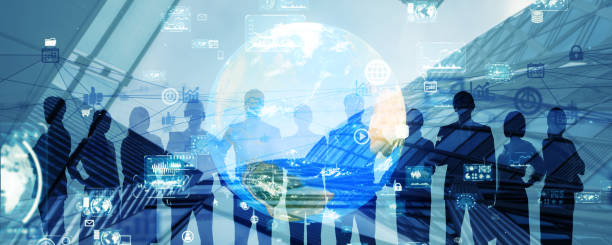 istock Global communication network concept. Worldwide business. Human resources. 1223790556