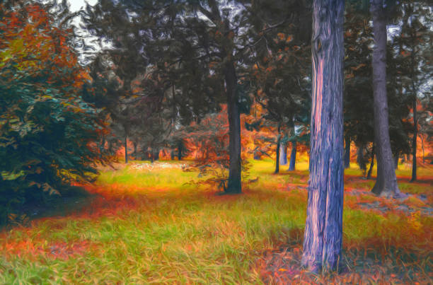 istock Oil landscape painting 1223793302