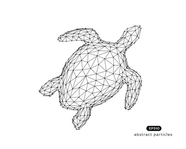 Vector illustration of Vector abstract illustration of turtle.