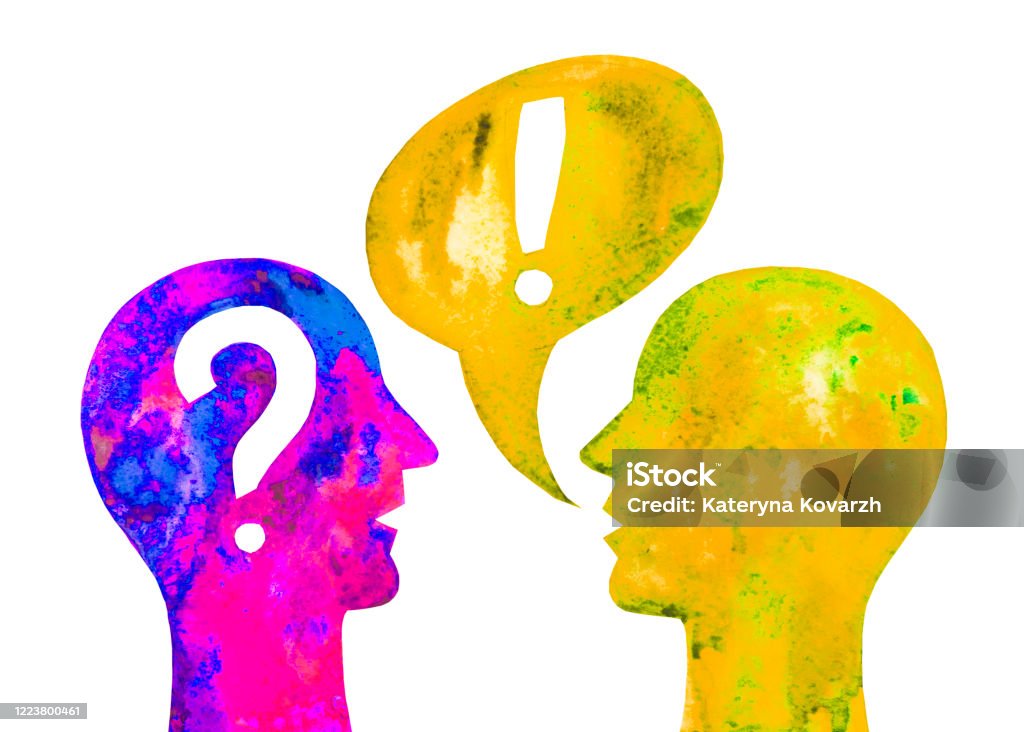 Graphic Illustration Question Answer Dialogue Between Two People Stock ...