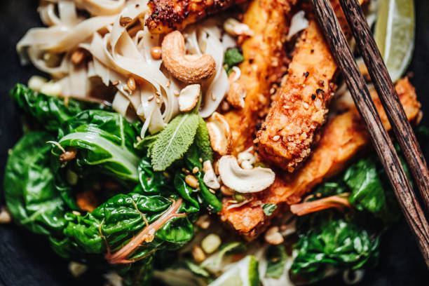 istock Close-up of freshly prepared vegan dish 1223804020