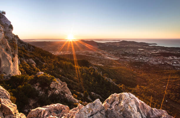 istock french mediterranean at sunrise from a mountain 1223804222