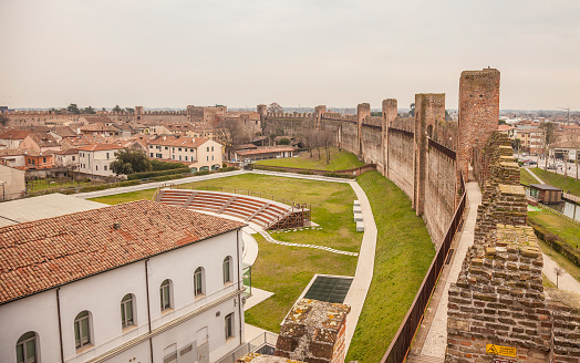 Cittadella, a medieval fortified walled town in Veneto province, north of italy