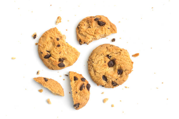 istock homemade chocolate chips cookies on white background in top view 1223813036