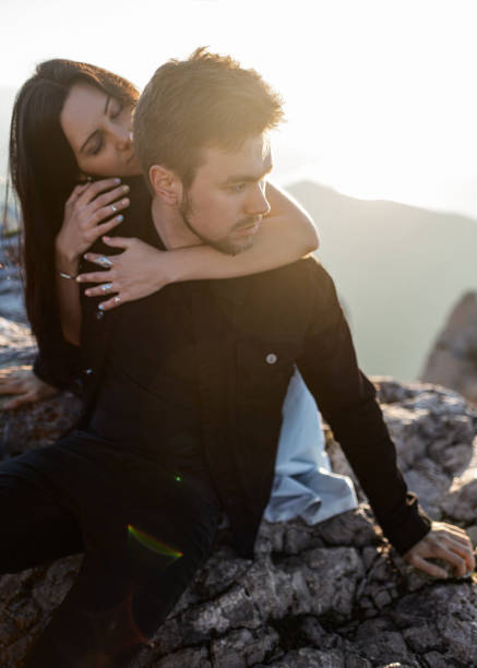 istock Bride hug her groom in the sunlight. 1223814231