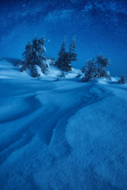 istock The waves on a snow cover in a night winter valley 1223816951