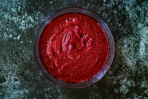 istock Beetroot Hummus Dip / Beet Puree Paste Ready to Serve and Eat. 1223821416