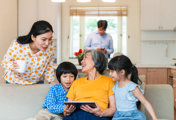istock Taiwanese family at home 1223824400