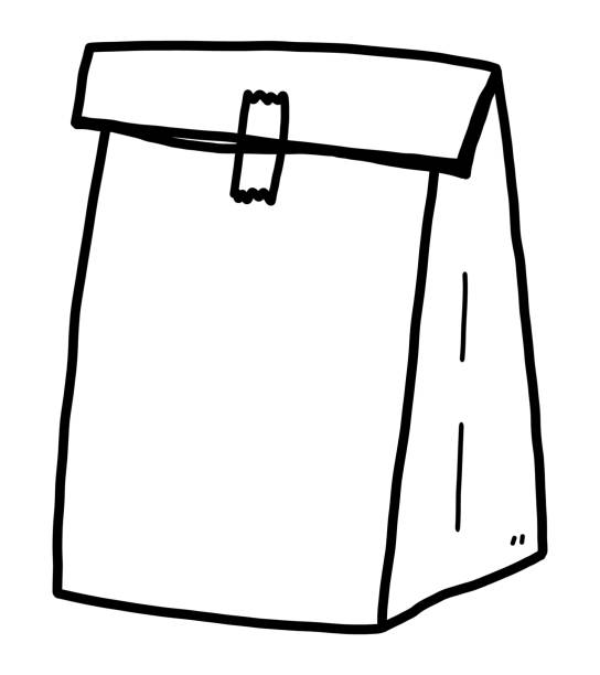 Paper Bag Stock Illustration - Download Image Now - Lunch Box, Black And White, Clip Art - iStock Paper Bag Stock Illustration - Download Image Now - Lunch Box, Black And White, Clip Art - iStock
