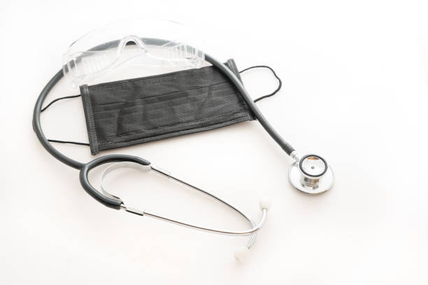 istock Covid-19 mask and glass 1223829333
