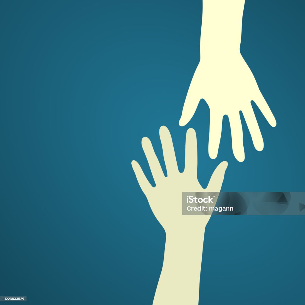 Supplying Hand To Give A Helping Hand Stock Photo - Download Image Now - Blue, Hand ...