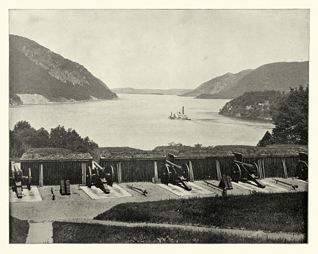 Antique photograph of Hudson from West Point, New York, 19th Century