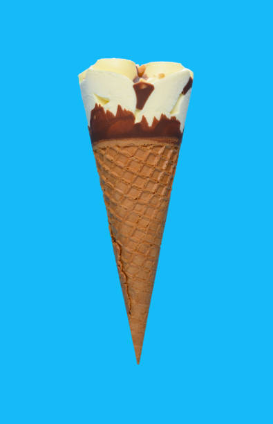 istock side view fresh pineapple ice cream cone on blue background 1223835003