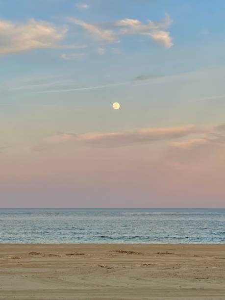 istock Barcelona super moon at the beach 1223835806