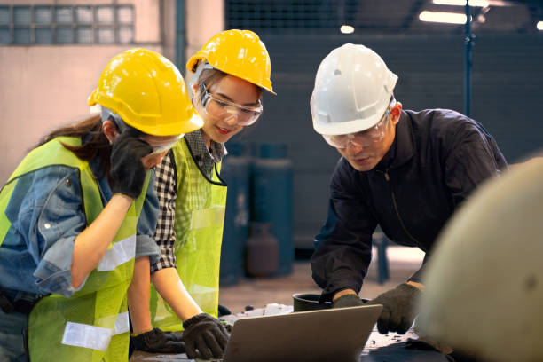 istock Factory worker works at the factory site 1223836087