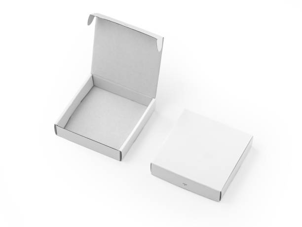 istock Opened and closed white boxes mockup isolated on white background 1223839140