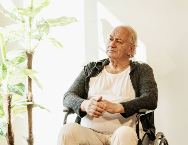 istock Senior man in wheelchair 1223843454