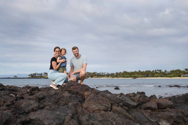 istock Family of three posing for pic 1223845386