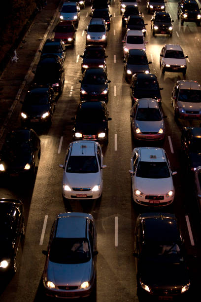 istock Night traffic in the city 1223846465