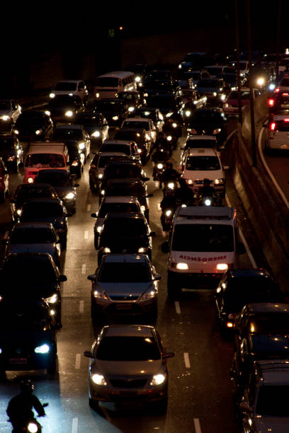istock Night traffic in the city 1223846482
