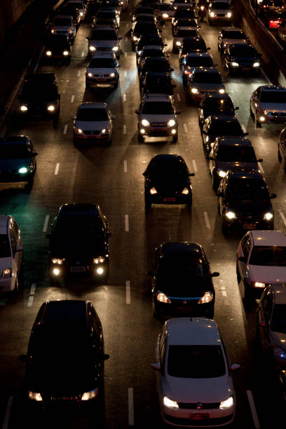 istock Night traffic in the city 1223846521
