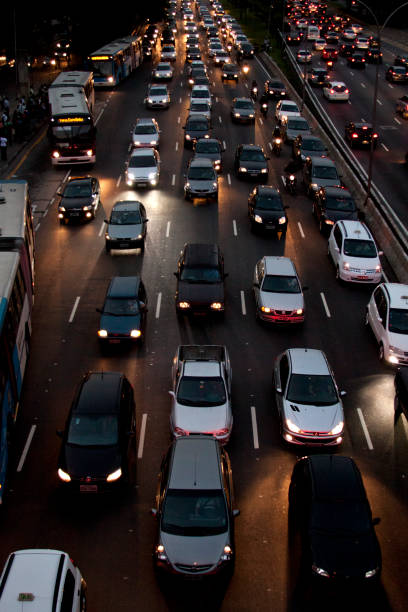 istock Night traffic in the city 1223846538