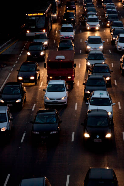istock Night traffic in the city 1223846578