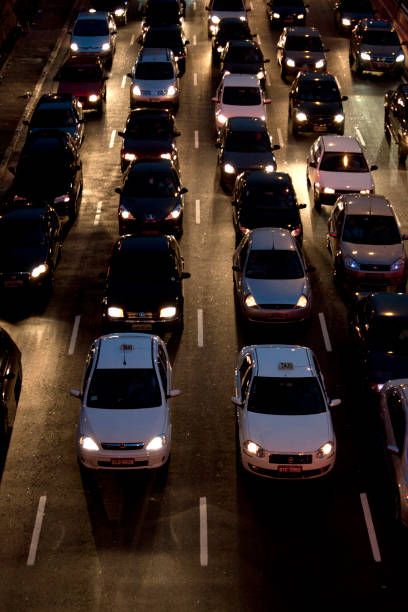 istock Night traffic in the city 1223846589